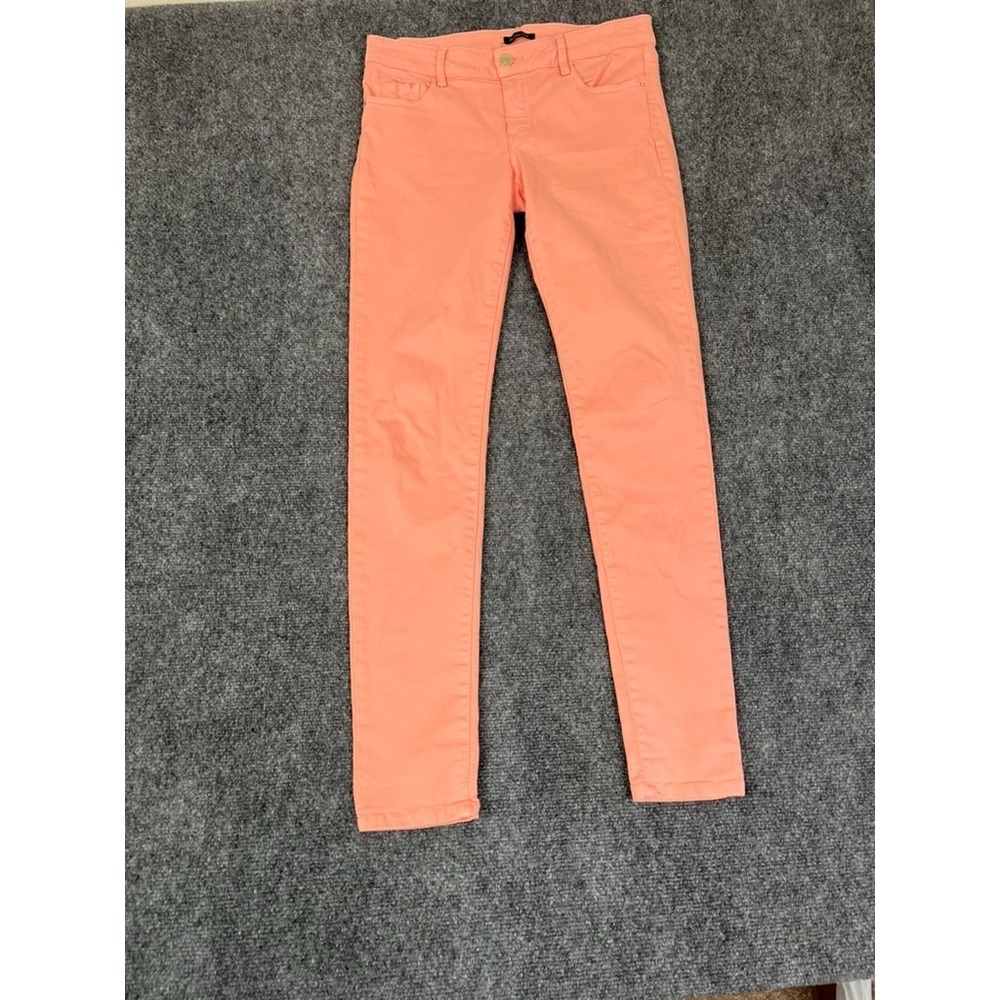 Massimo Dutti Women's Coral Color Mid Rise Skinny Fit Pants No size Tag 8?